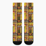 Sunset Ethnic African Tribal Print Crew Socks