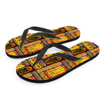 Sunset Ethnic African Tribal Print Flip Flops
