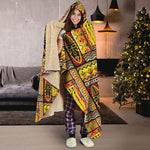 Sunset Ethnic African Tribal Print Hooded Blanket