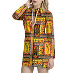 Sunset Ethnic African Tribal Print Hoodie Dress