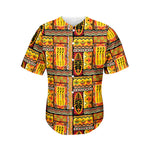 Sunset Ethnic African Tribal Print Men's Baseball Jersey