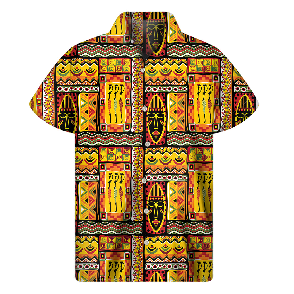 Sunset Ethnic African Tribal Print Men's Short Sleeve Shirt