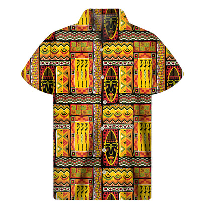 Sunset Ethnic African Tribal Print Men's Short Sleeve Shirt
