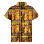 Sunset Ethnic African Tribal Print Men's Short Sleeve Shirt