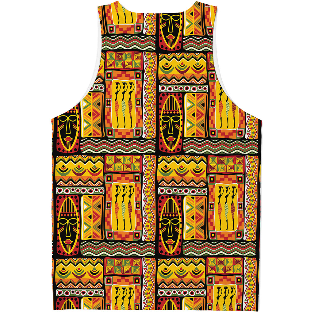 Sunset Ethnic African Tribal Print Men's Tank Top