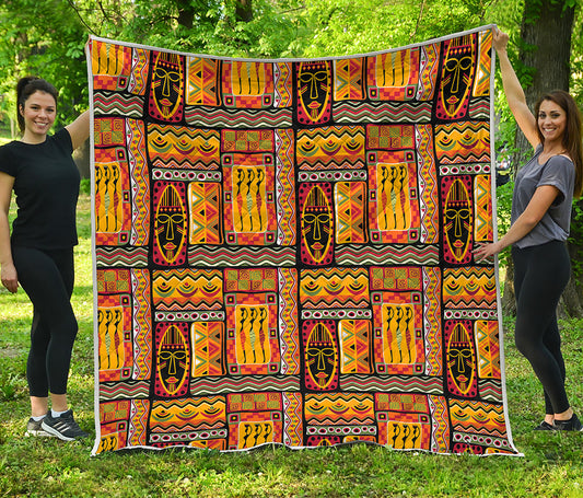 Sunset Ethnic African Tribal Print Quilt