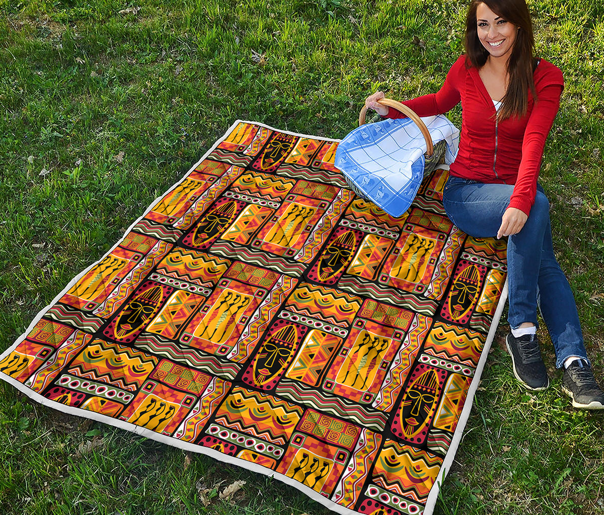Sunset Ethnic African Tribal Print Quilt