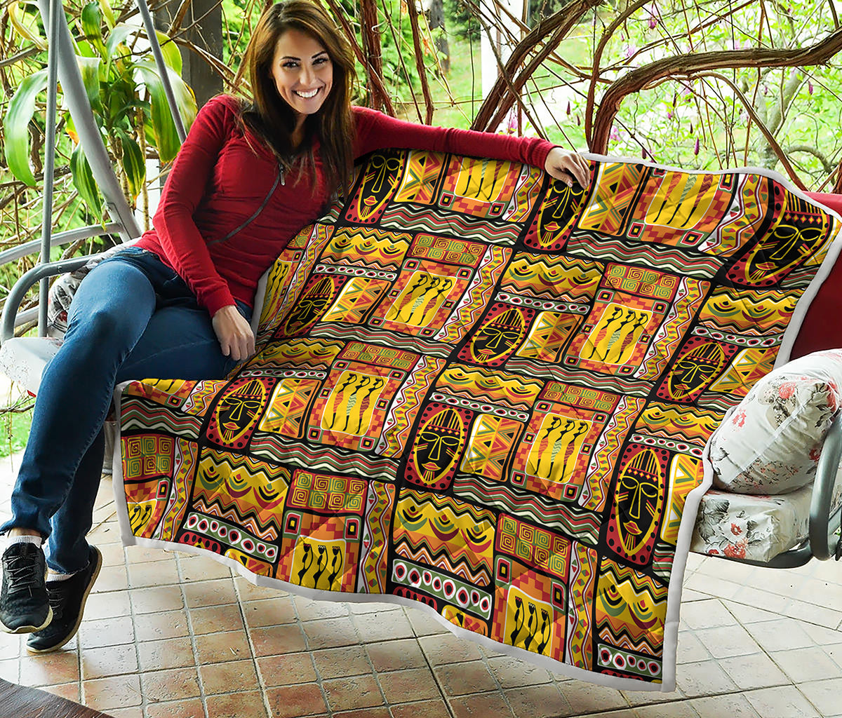 Sunset Ethnic African Tribal Print Quilt