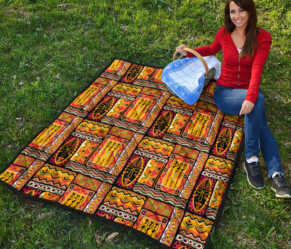 Sunset Ethnic African Tribal Print Quilt
