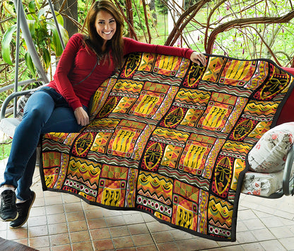 Sunset Ethnic African Tribal Print Quilt