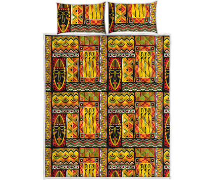 Sunset Ethnic African Tribal Print Quilt Bed Set