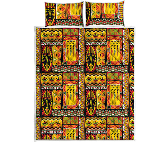 Sunset Ethnic African Tribal Print Quilt Bed Set