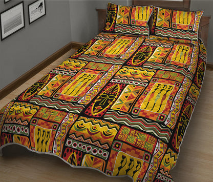 Sunset Ethnic African Tribal Print Quilt Bed Set