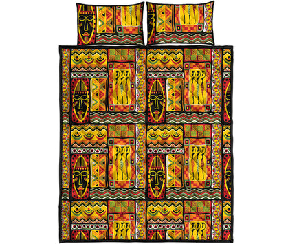 Sunset Ethnic African Tribal Print Quilt Bed Set