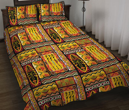 Sunset Ethnic African Tribal Print Quilt Bed Set