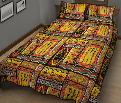Sunset Ethnic African Tribal Print Quilt Bed Set