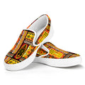 Sunset Ethnic African Tribal Print White Slip On Sneakers