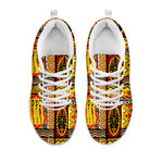 Sunset Ethnic African Tribal Print White Sneakers