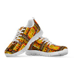 Sunset Ethnic African Tribal Print White Sneakers