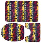 Sunset Hibiscus Palm Tree Pattern Print 3 Piece Bath Mat Set