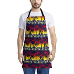 Sunset Hibiscus Palm Tree Pattern Print Apron