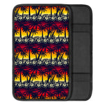 Sunset Hibiscus Palm Tree Pattern Print Car Center Console Cover