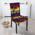 Sunset Hibiscus Palm Tree Pattern Print Dining Chair Slipcover