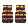 Sunset Hibiscus Palm Tree Pattern Print Front Car Floor Mats