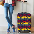 Sunset Hibiscus Palm Tree Pattern Print Luggage Cover
