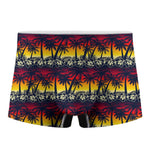 Sunset Hibiscus Palm Tree Pattern Print Men's Boxer Briefs