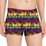 Sunset Hibiscus Palm Tree Pattern Print Men's Boxer Briefs
