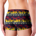 Sunset Hibiscus Palm Tree Pattern Print Men's Boxer Briefs