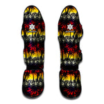 Sunset Hibiscus Palm Tree Pattern Print Muay Thai Shin Guard