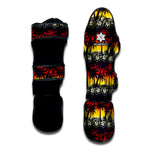 Sunset Hibiscus Palm Tree Pattern Print Muay Thai Shin Guard