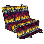 Sunset Hibiscus Palm Tree Pattern Print Pet Car Back Seat Cover
