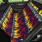Sunset Hibiscus Palm Tree Pattern Print Pet Car Back Seat Cover