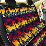 Sunset Hibiscus Palm Tree Pattern Print Pet Car Back Seat Cover
