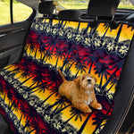 Sunset Hibiscus Palm Tree Pattern Print Pet Car Back Seat Cover