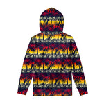 Sunset Hibiscus Palm Tree Pattern Print Pullover Hoodie