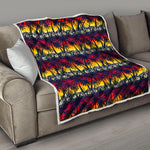 Sunset Hibiscus Palm Tree Pattern Print Quilt