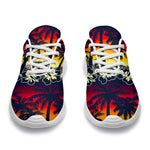 Sunset Hibiscus Palm Tree Pattern Print Sport Shoes GearFrost