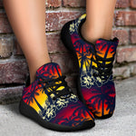 Sunset Hibiscus Palm Tree Pattern Print Sport Shoes GearFrost