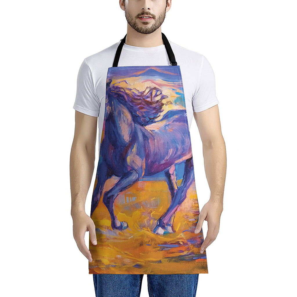 Sunset Horse Painting Print Apron