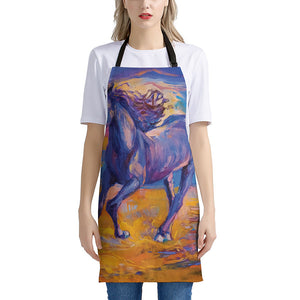 Sunset Horse Painting Print Apron