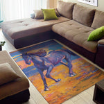Sunset Horse Painting Print Area Rug