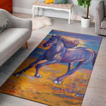 Sunset Horse Painting Print Area Rug