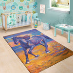 Sunset Horse Painting Print Area Rug