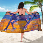 Sunset Horse Painting Print Beach Sarong Wrap