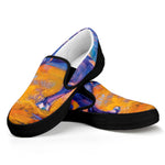 Sunset Horse Painting Print Black Slip On Shoes