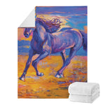 Sunset Horse Painting Print Blanket
